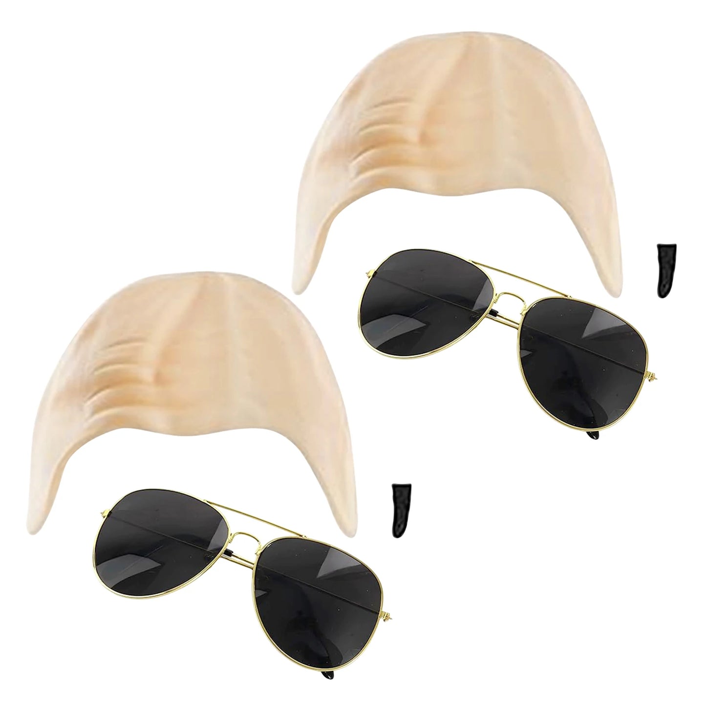 Cosplay Costume Accessory Set With Nude Latex Bald Cap/Sunglasses/Black Souls Patch Funny Singers Rapper Fancys Dress For Adults