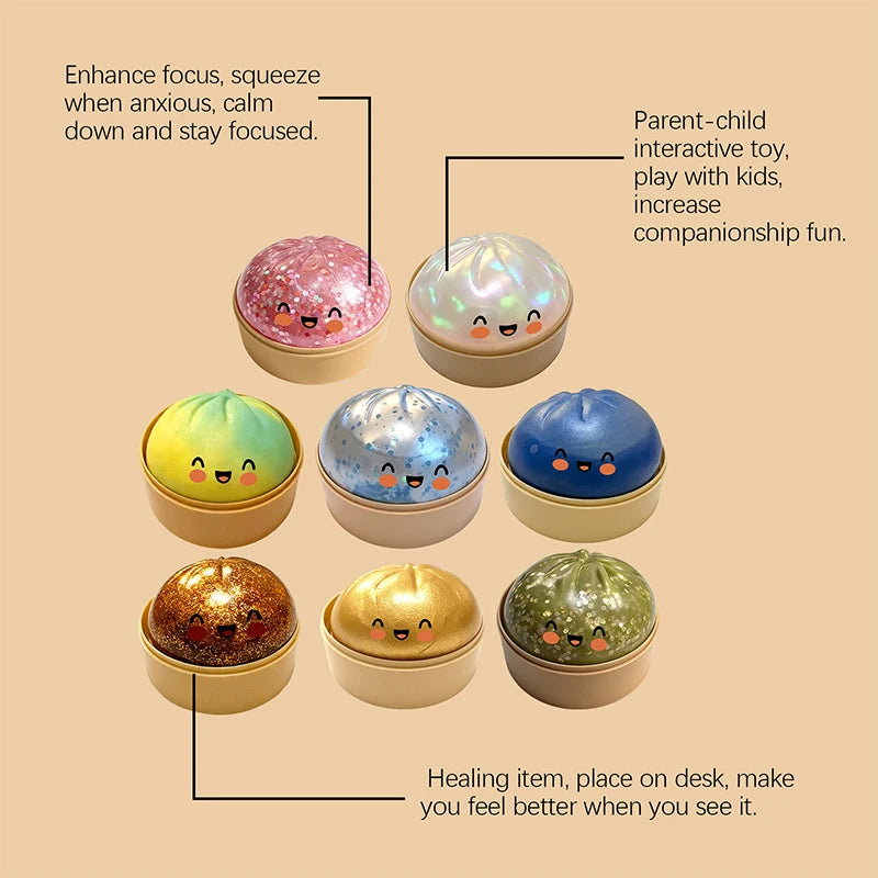 Simulation Flash Dumpling Pressure Ball Slow Rebound Soft Pinch Decompression Home Office  Decorat Children Adults Birthday Gift