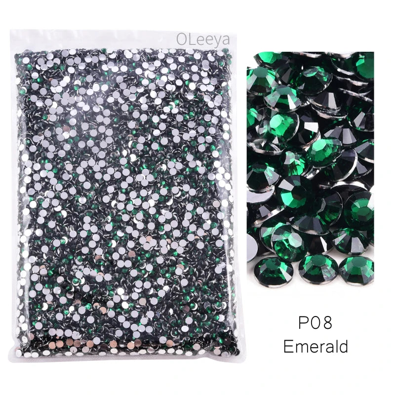 Oleeya Wholesale Flatback Silver bottom Resin Cтразы Non hotfix Rhinestones in Big Package Glitter Crystals and Strass For 네일파츠