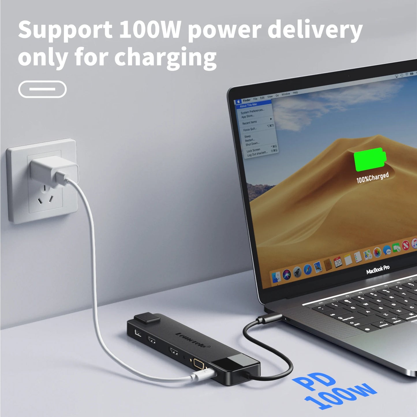 4K USB Hub USB C to Dual HDMI VGA Gigabit Docking Station USB 3.0 VGA Adapter SD Card Readers for Windows Laptop