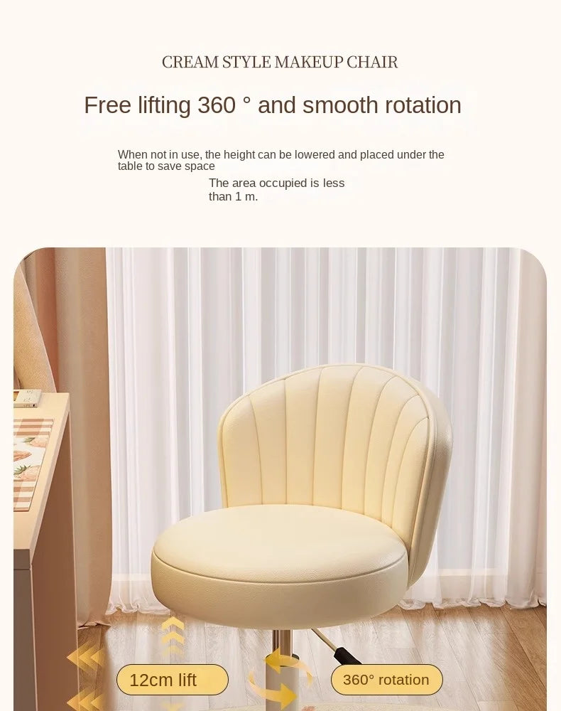Ins Style Desk Chair Swivel Rolling Chair With Footrest Adjustable Height Home Computer Task Chair For Bedroom Make Up