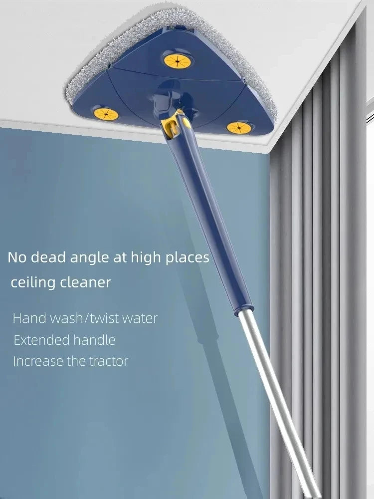360 New Triangle Mop Rotatable Extendable Adjustable 110 Cm Cleaning Mop For Tub Tile Floor Wall Cleaning Mop Deep Cleaning Mop
