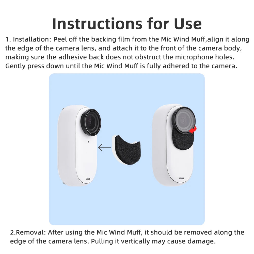6 PCS Mic Wind Muff Windproof Cotton Audio Kit for Insta360 GO 3/3S Noise Reducer Sponge For Thumb Camera Accessories