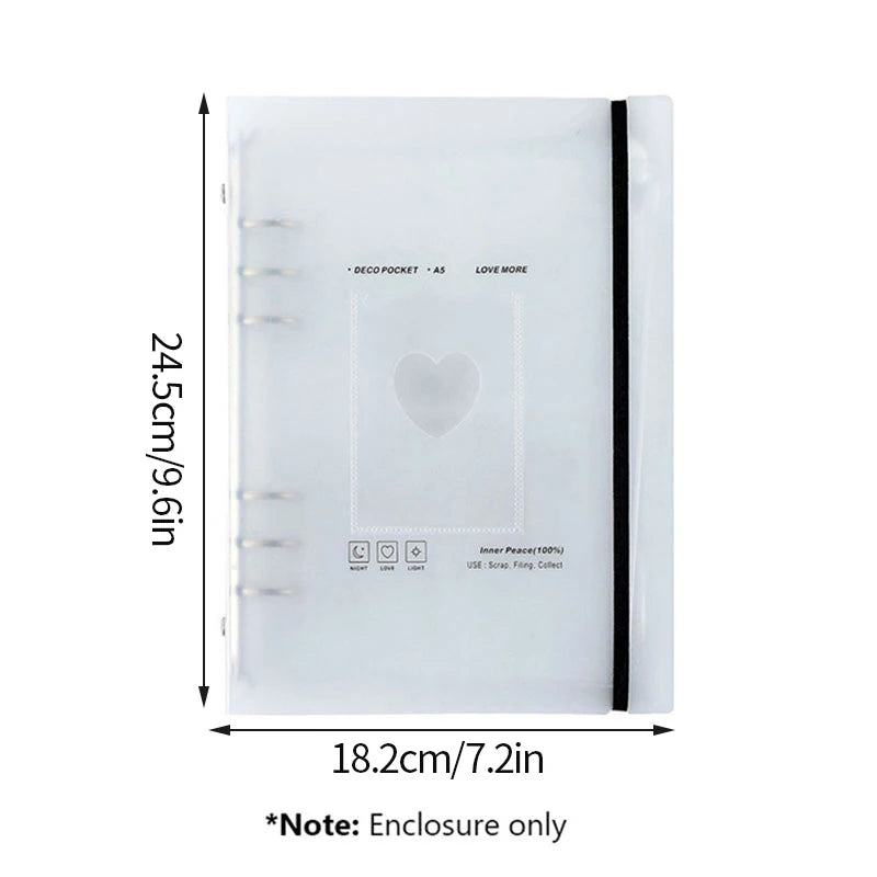 A5 Kpop Photocard Holder Binding Photo Cards Holder in Polaroid Album Book 3 Inches Heart Photo Card School Stationery Binder