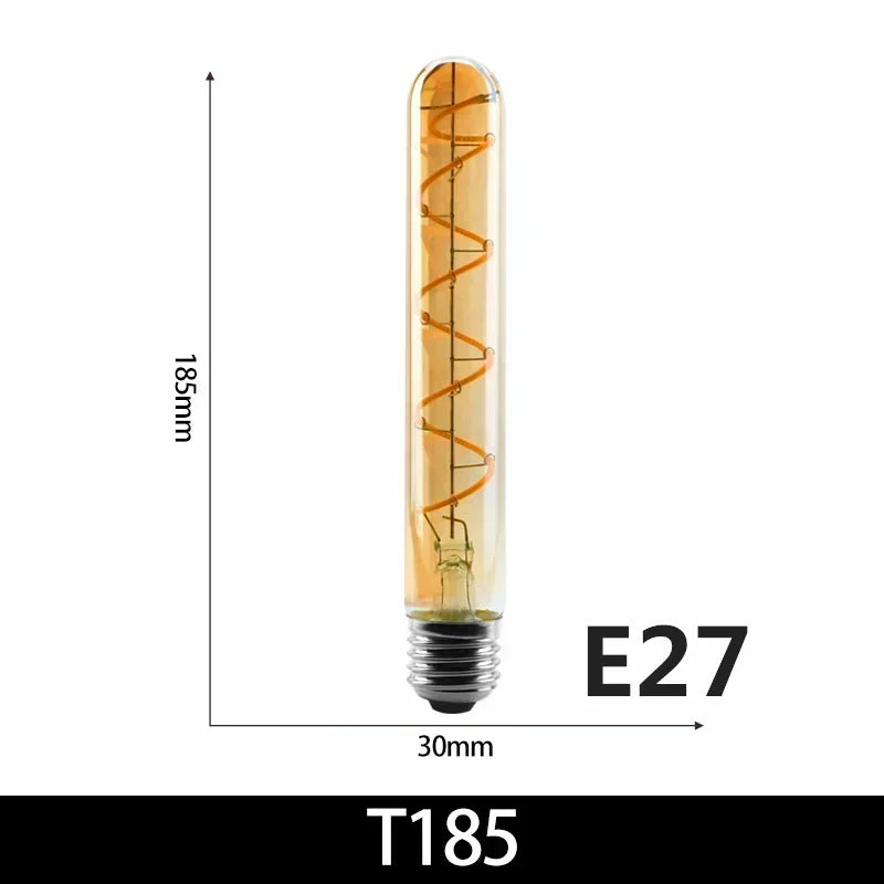 1-10pcs E27 E14 Retro Edison LED Filament Bulb AC 220V Spiral Light C35 G45 A60 ST64 G80 G95 G125 Glass Bulb Retro Candle Lamp