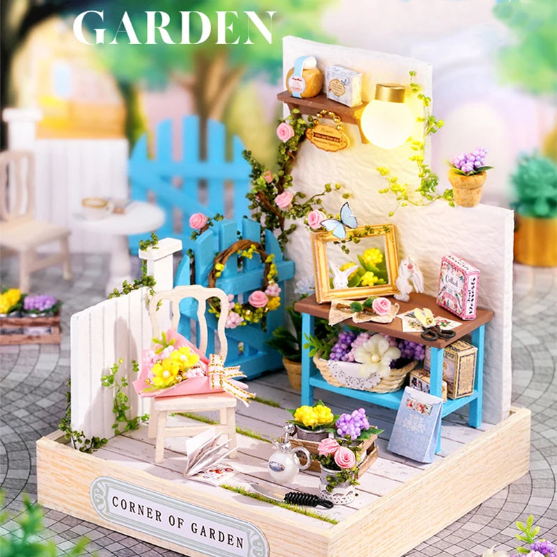 DIY Miniature Dollhouse Kit Assemble Puzzle 3D Wooden House Room Craft With Furniture LED Lights For Friends Birthday Gift Toys