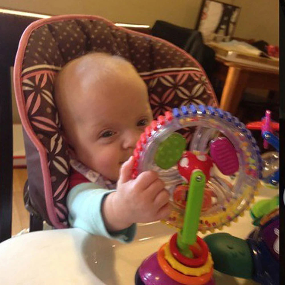 Baby Rotating Ferris Wheel Rattle with Suction Cup Rattle Toy Funny Feeding Plaything for Early Development Babies and Toddlers