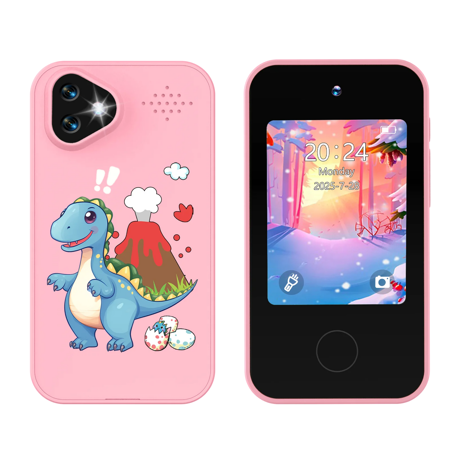 Kids Smart Phone Toy with Dual Camera Educational Games Music Player Safe Mode Best Birthday Gift HD 1080P Kids Camera Toys