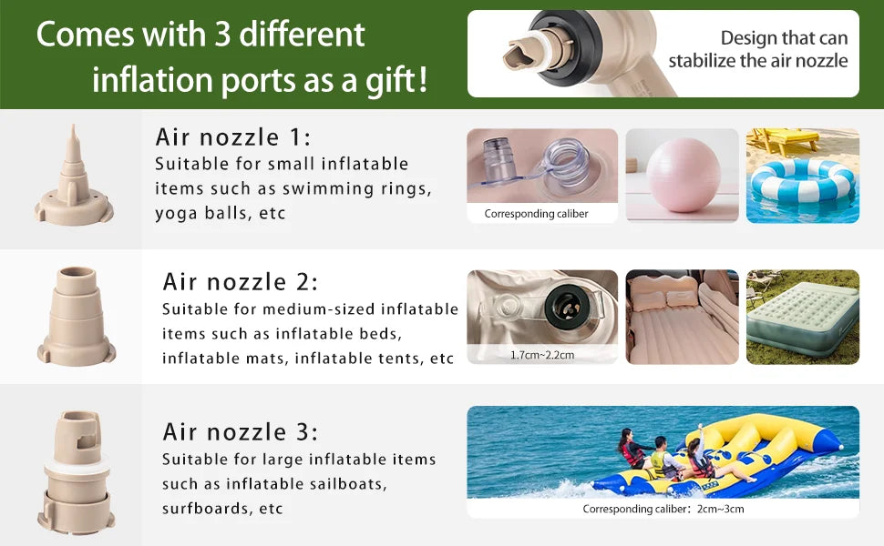 DOTWISE Mini Electric Air Pump Brushless Motor Wireless Air Compressor High Flow Small Air Mattres Kayak Paddle Outdoor Air Pump