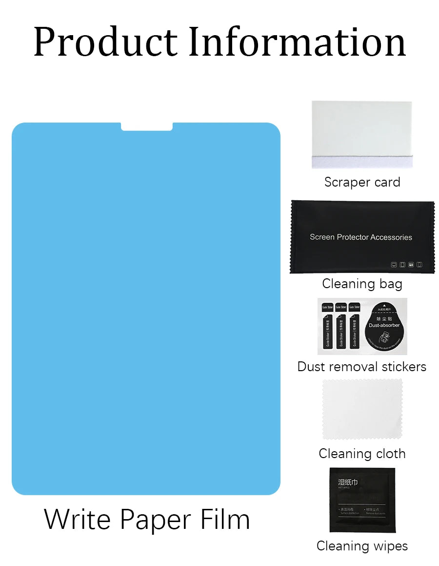 Matte Screen Protector For iPad A16 Pro 13 11th M4 M5 12.9 Air 11 M2 M3 5 4 3 10 9 9th 10th Generation Mini 6 7 Like Paper Film