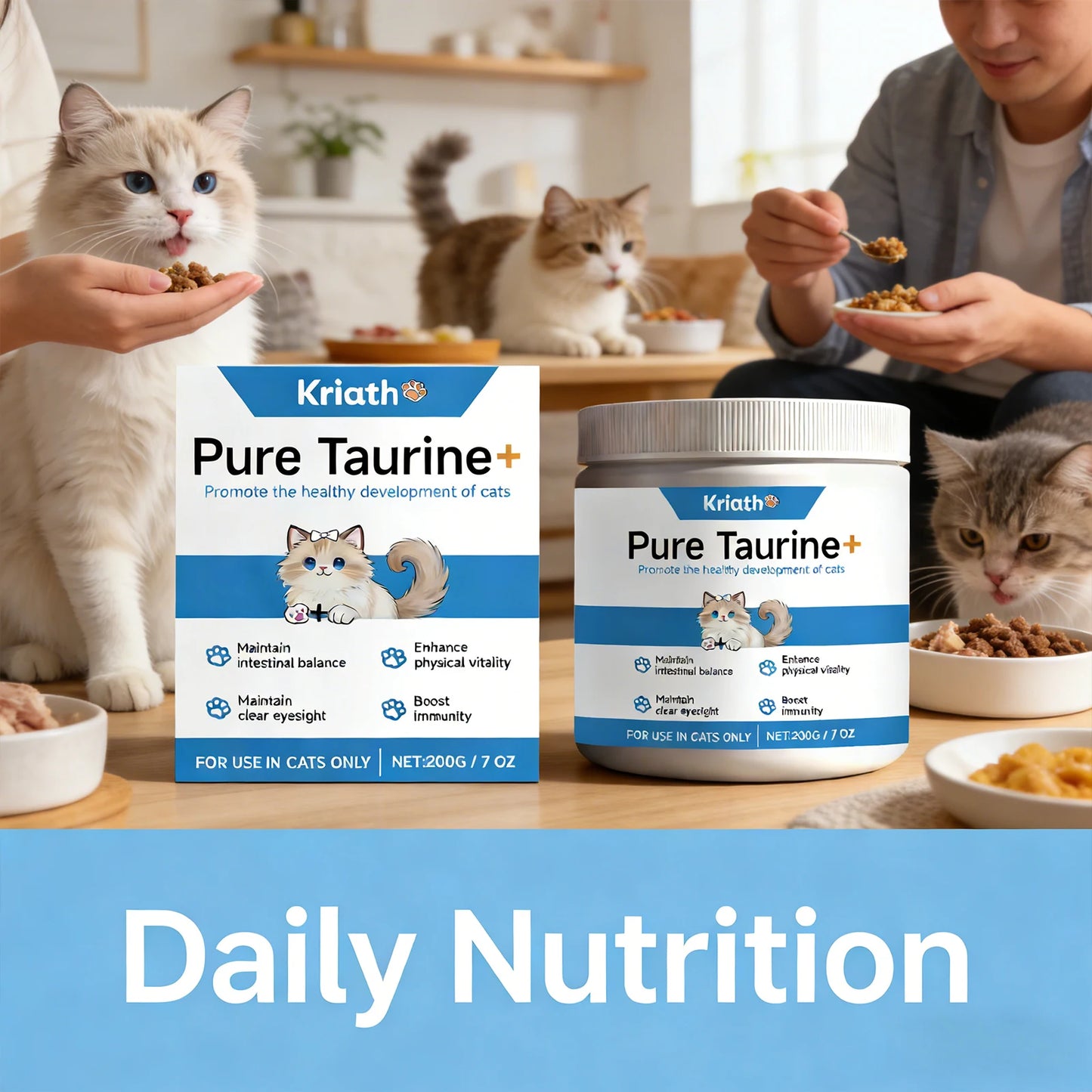 Cats Taurine Powder Supporting Heart Health Maintaining Normal Visual Functions Rich in Nutrients Kitten Daily Care Supplements