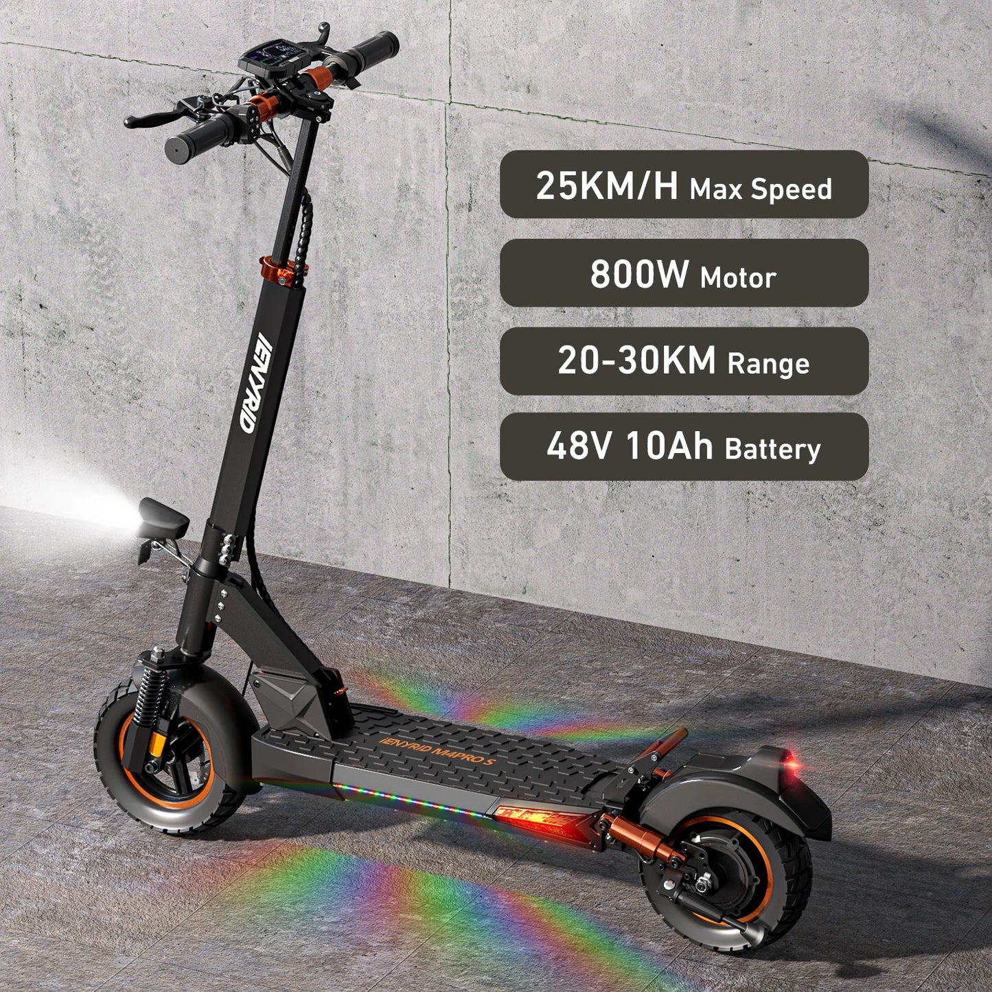 IENYRID M4 Pro S Foldable Electric Scooter 800W 48V/10AH E-Scooter 25KM Per Hour Max Range 20-30KM Adults E-Mountain Scooter