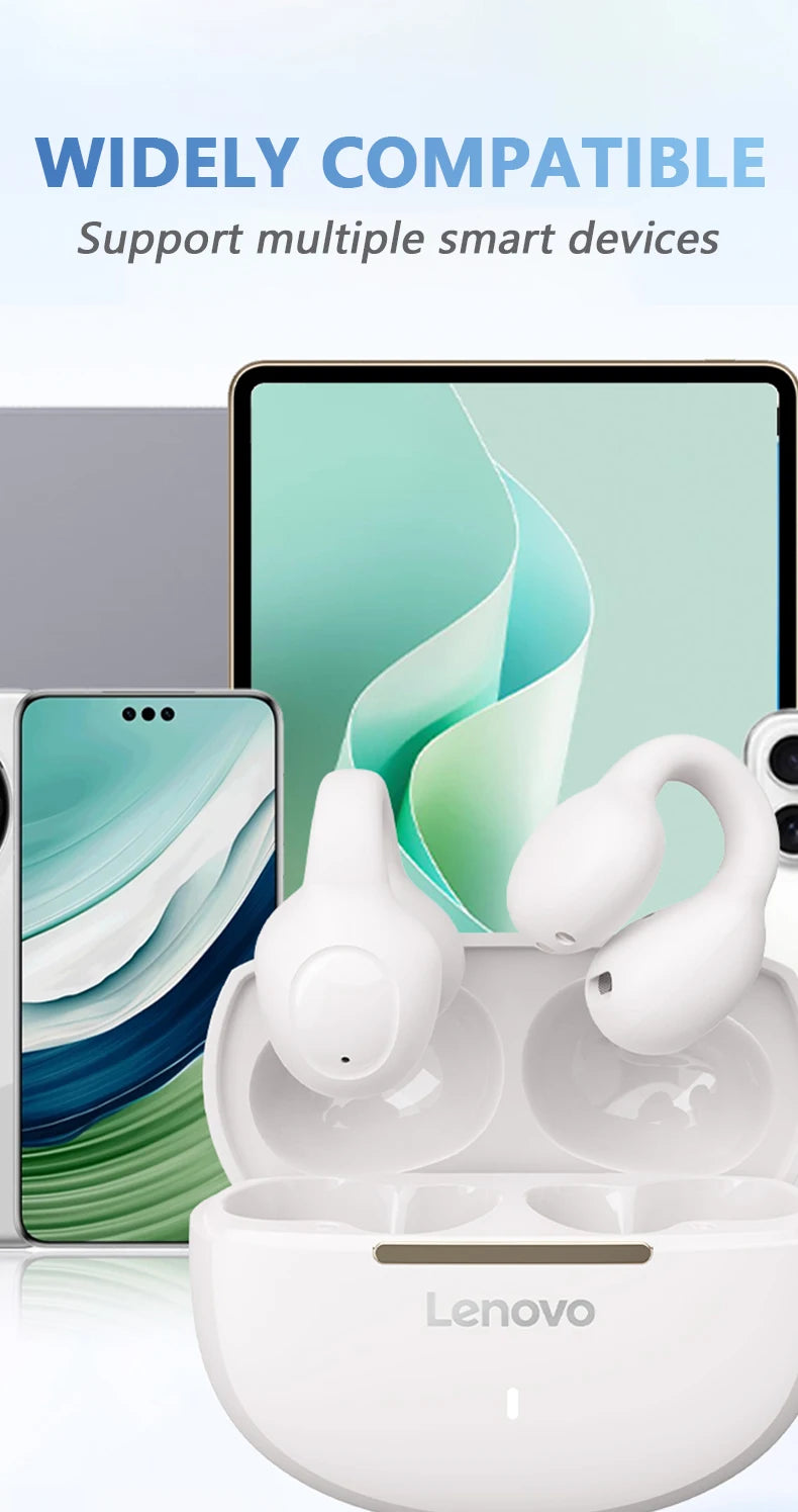 Lenovo EA420 Ear Clip Wireless Earphones TWS 250mAh Lasting Battery Life Bone Conduction Low Latency Headphone NEW for Outdoor