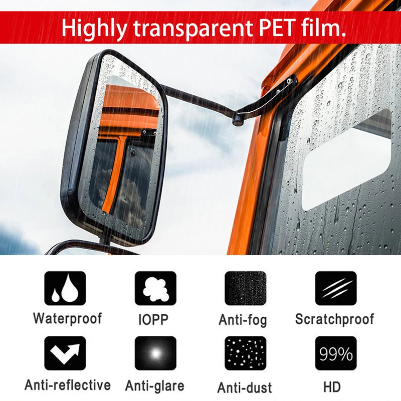 Car Truck Rearview Mirror Rainproof Film Window Glass Anti-fog Waterproof Stickers Rainy Day Safe Driving Rain Proof Films