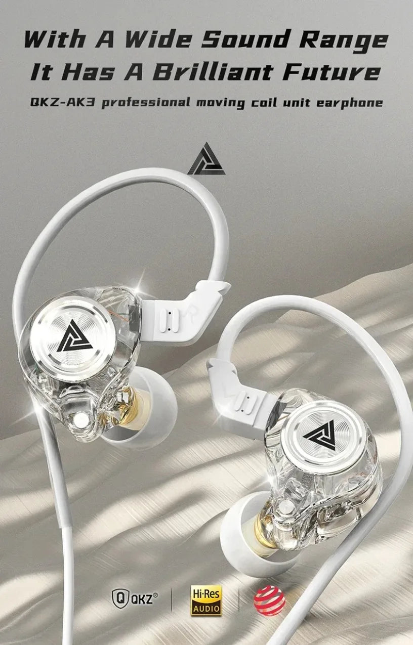 QKZ CK5 FiLe Wired Earphone with Microphone HiFi Music Earphone Professional Gaming And Sports Noise Cancelling Headphones