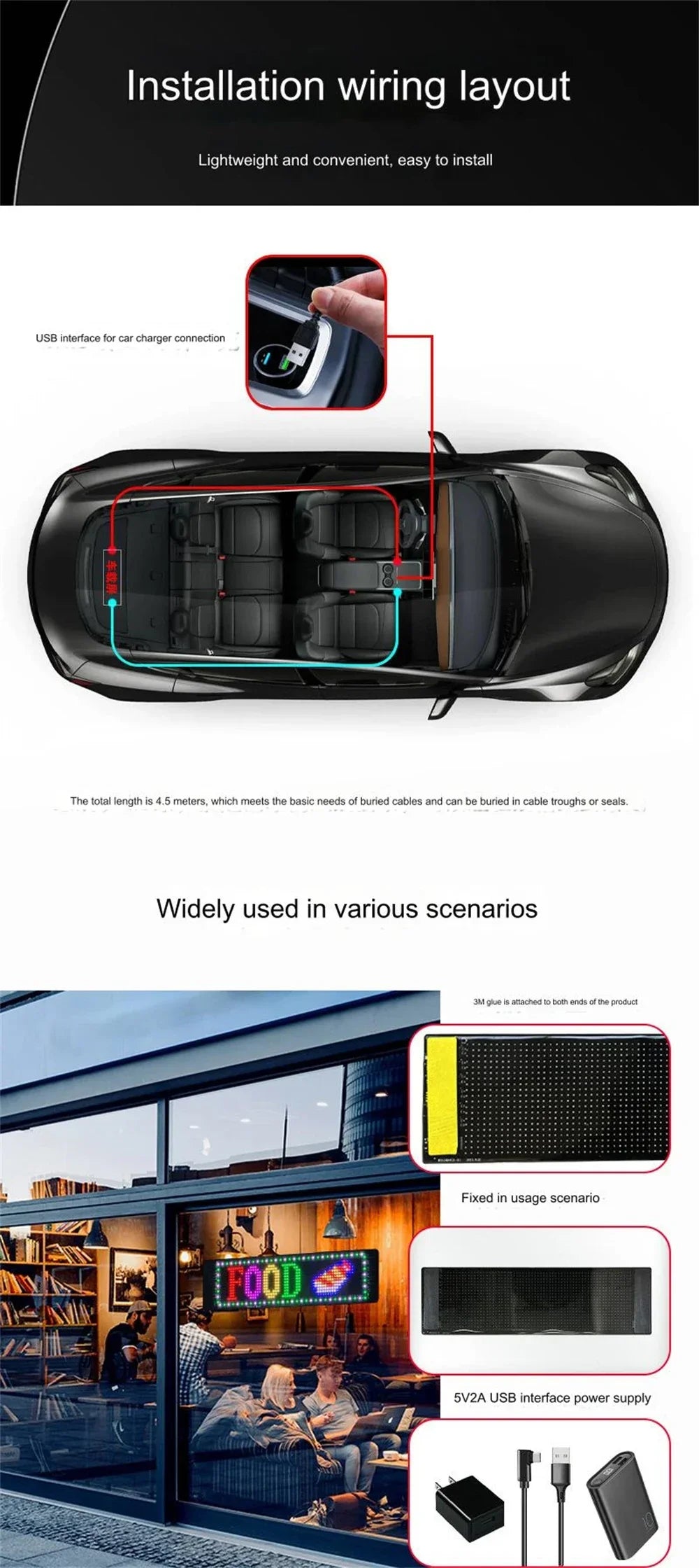 Car Devil Eyes Light Led Soft Screen DIY Colorful Car Windshield Dynamic LED Smart Phone App Control Flexible Matrix Screen