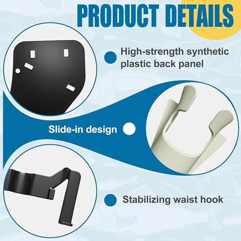 1PC Outdoor Fishing Rod Waist Holster Hands-Free Slide-In Design Durable Quick Access Compartments Fly Bank Fishing