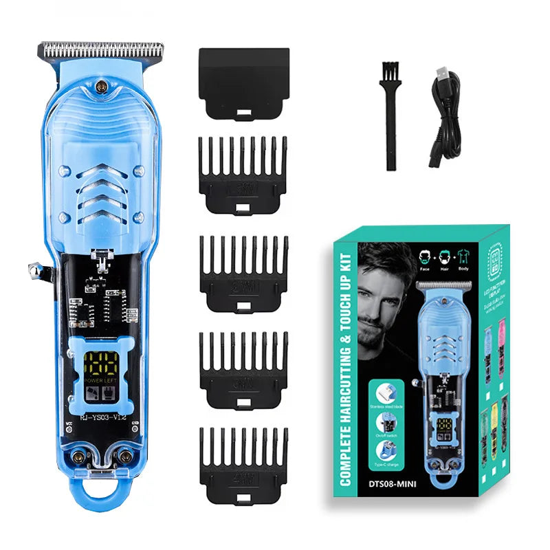 Hair Cut Machine Rechargeable Hair Clippers Transparent Professional Clippers Electric Hair Trimmers Shaver for Men Cordless