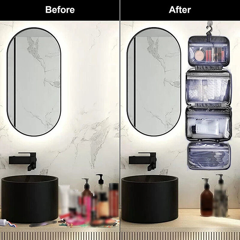 Travel Hanging Toiletry Bag Water-proof Cosmetic Storage Bag Bathroom Beauty Wash Bag AccessoryTowel Bag Wet Dry Separated Bag