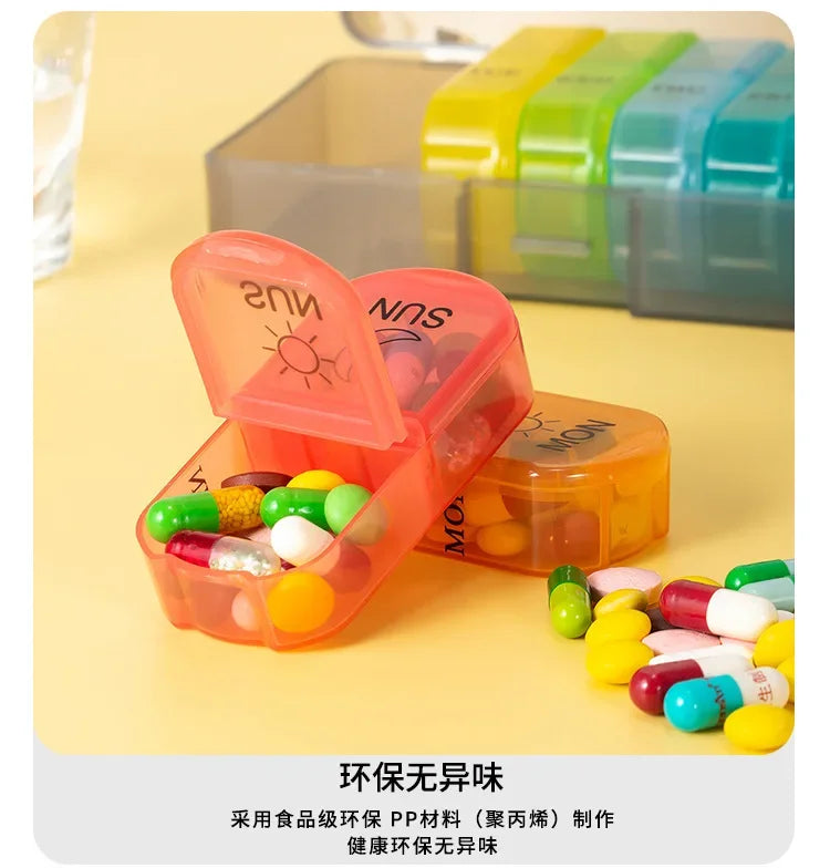 1PC Weekly Pill Case Pillbox 7 Days Medicine Tablet Box Portable Travel Drugs Storage Organizer Secret Compartments Pill Box