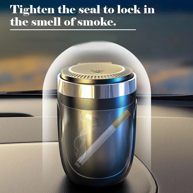 1PCS Portable LED Smoke Car Ashtray Cigarette Ash Holds Cup Automatic Light Indicator Ashtray Car Cup Holder