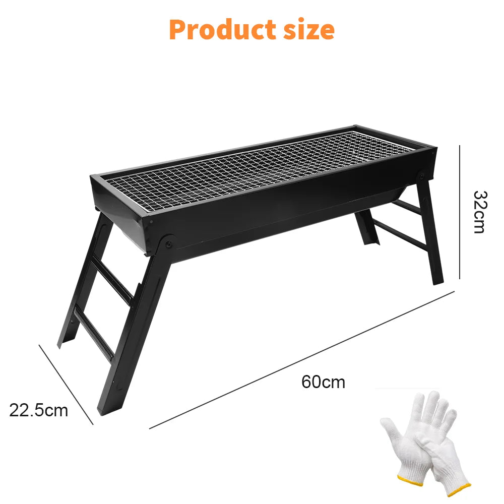 Barbecue Grill Folding Grill Portable BBQ Charcoal Grill BBQ Tool Kit Outdoor Cooking Camping Picnic Beach Portable Barbecue Stove
