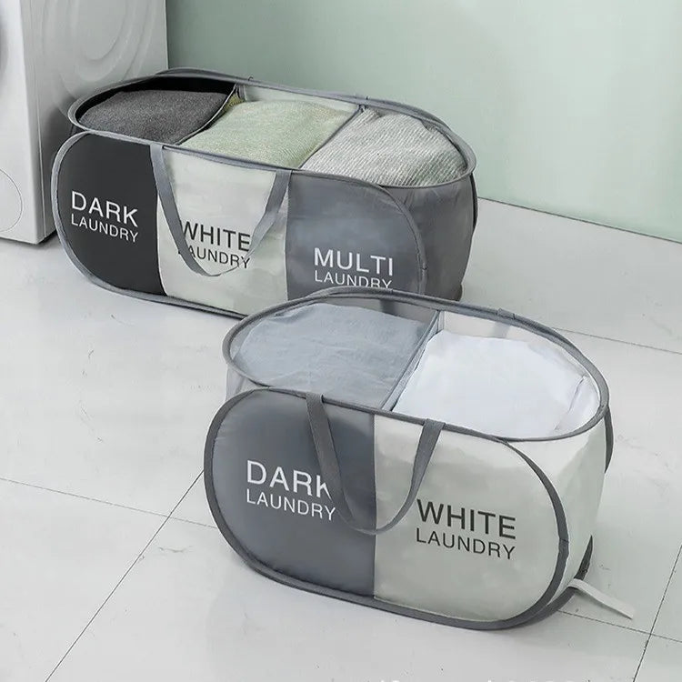 Large Foldable Laundry Basket Fabric Sorting Hampers with Handles Collapsible Clothes Organizer for Home/Bathroom/Dorm