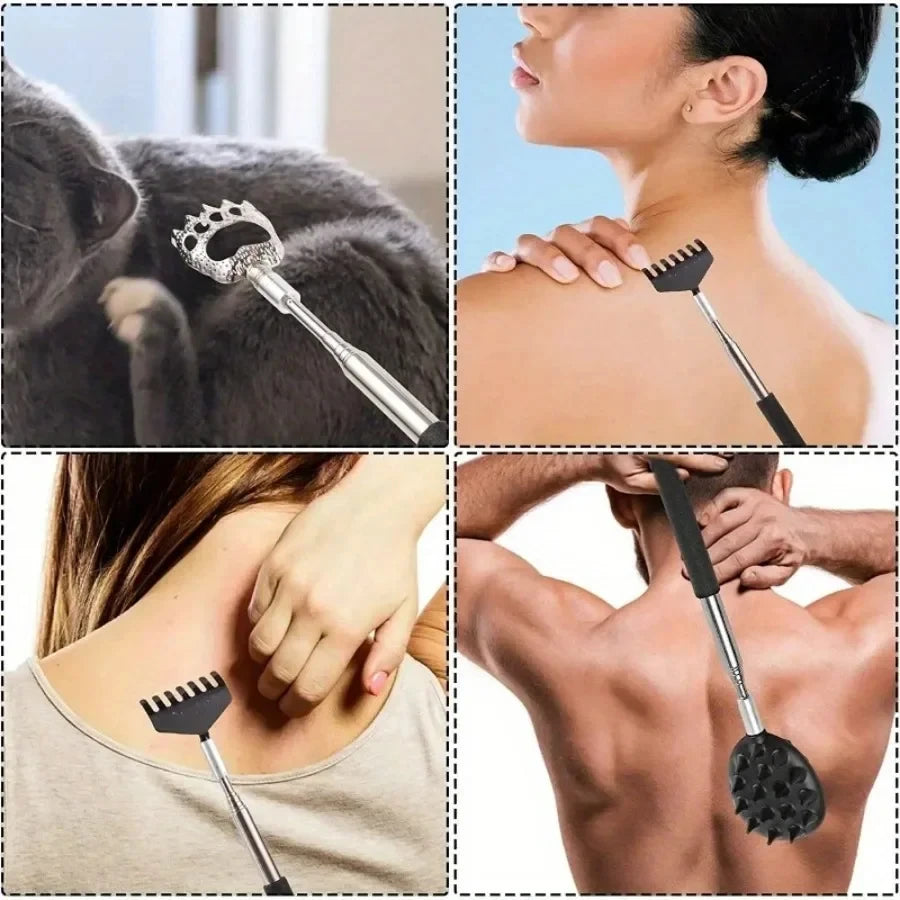Cactus Telescopic Back Scratcher Ergonomic Back Scratchers Extendable Metal Claw Design Stocking Stuffers Hand Massager Backslap