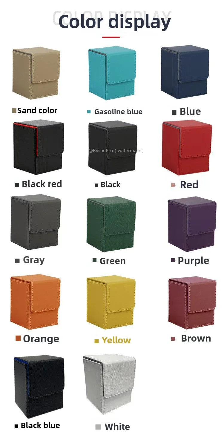 Trading Card Storage Box for 100+Single Sleeved Cards with 2 Dividers Commander Deck Box Compatible with Mtg Card Case