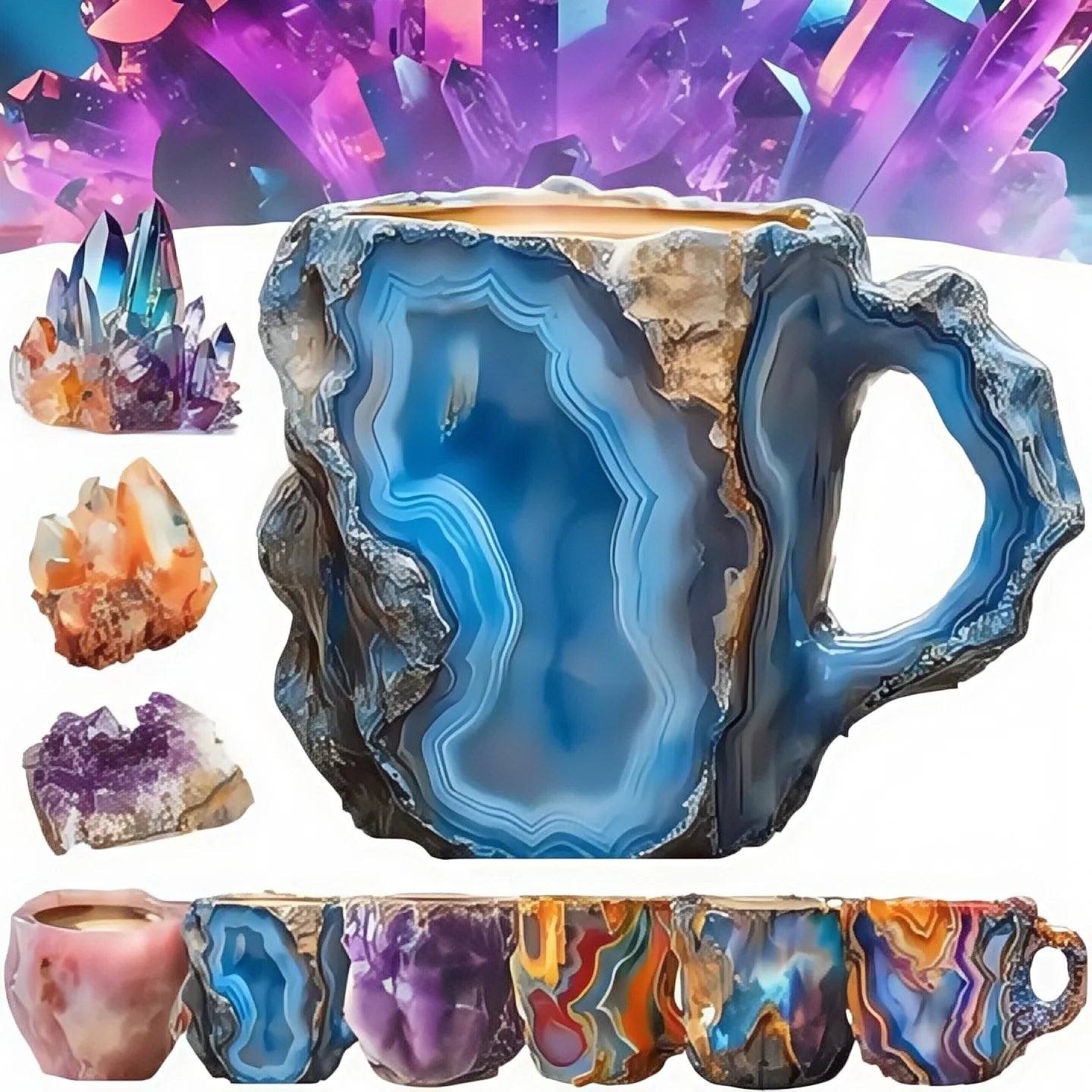 Mineral Crystal Coffee Mug 2025  New Multi-Colored Elegant Crystal Christmas Mugs Gift for Home and Office kitchen Supplies
