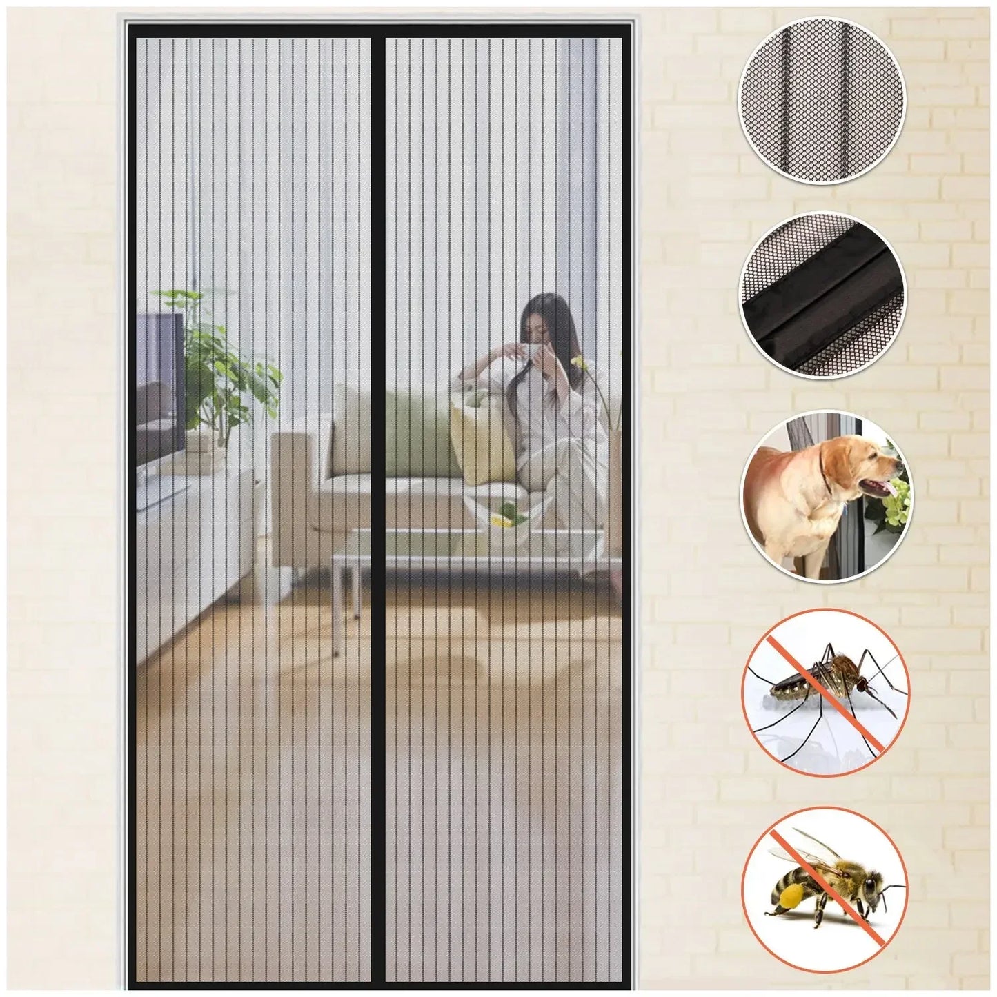 Magnetic Mosquito Net, Summer Insect Fly Control, Door Curtain Net, Living Room, Bedroom Curtain, Automatic Closing Door Screen