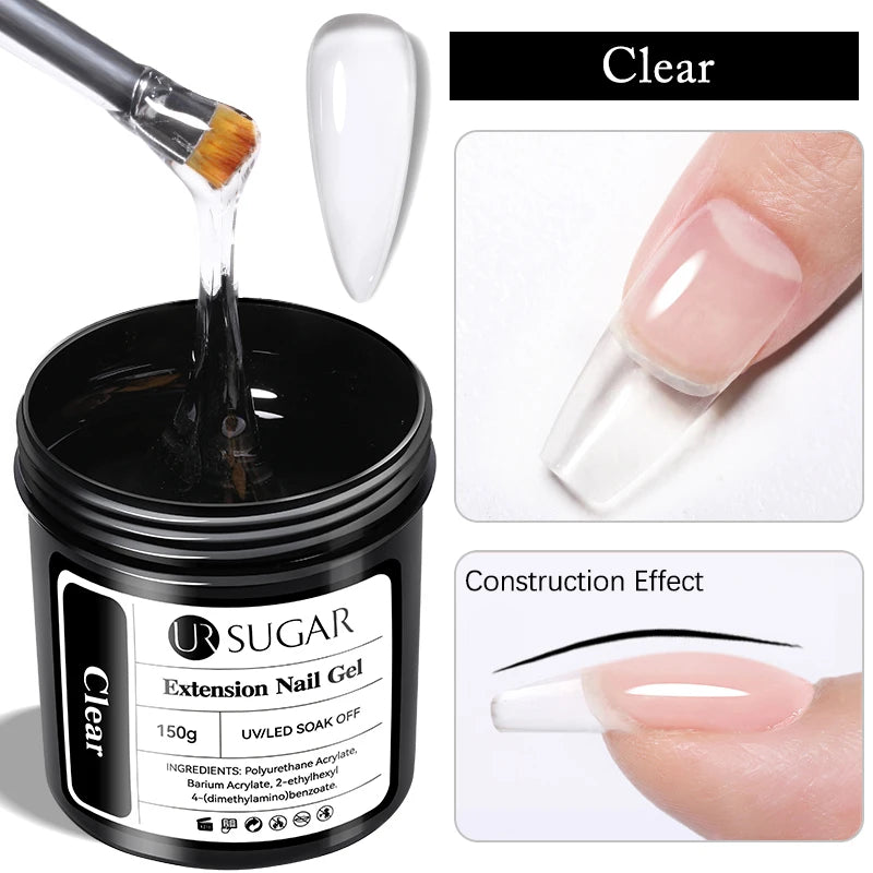 UR SUGAR 150g Extension Jelly Nude Pink Rose Red Quick Extension Gel Nail Polish Nail Extension UV LED Manicure Soak Off