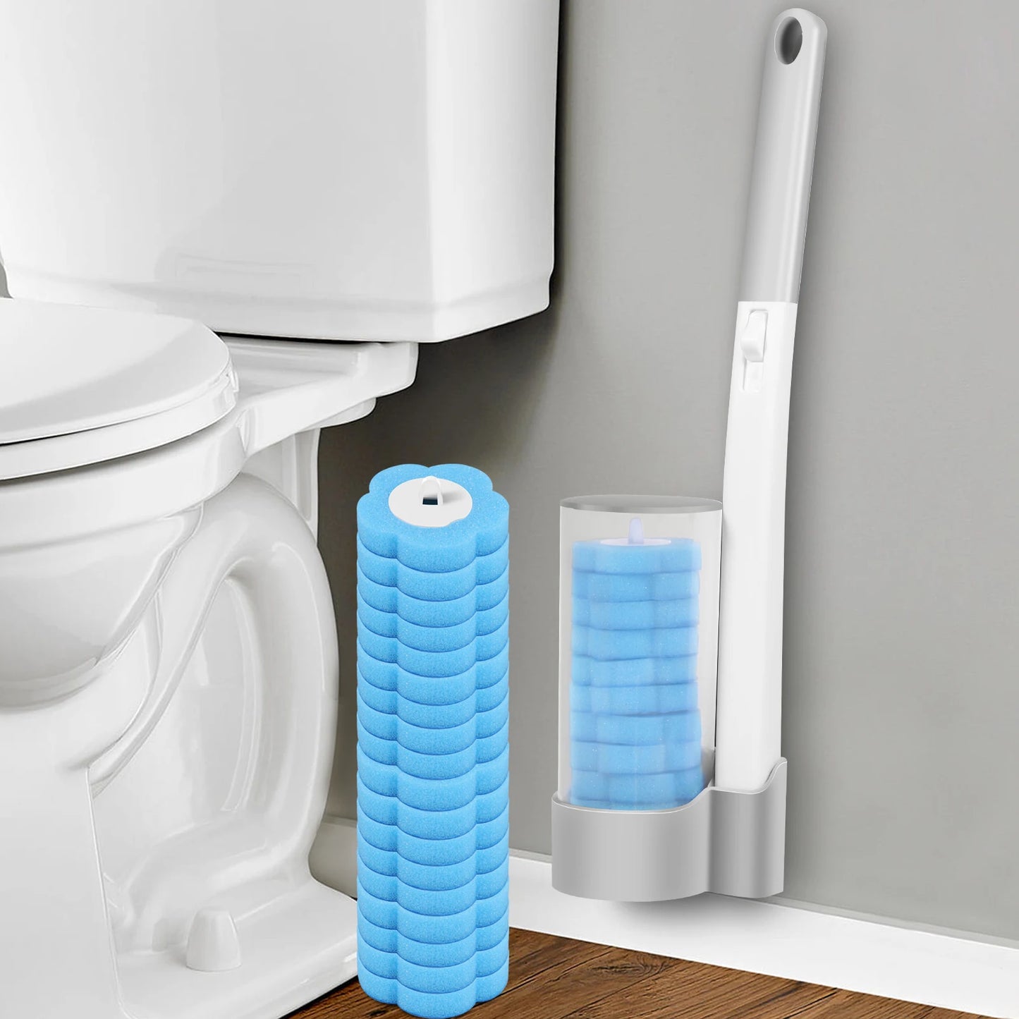 Disposable Toilet Brush Cleaner With Long Handle Bathroom Cleaning Brush With Replaceable Brush Head Toilet Bathroom Accessories