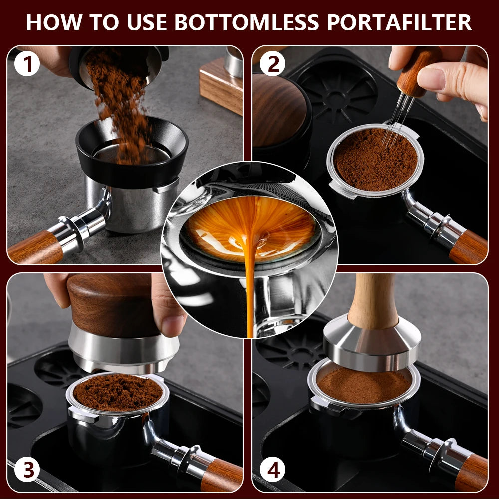 58mm 3-Ear For Hibrew h7 h7a h10a Espresso Bottomless Portafilter Breville Barista Max/Mini/Signature Brew Basket Barista Tools