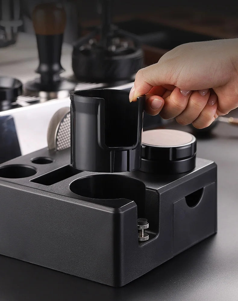 Coffee Tamping Station Distributor Storage Seat 51/53/54/58mm Universal Tamper Station Multi Functional Storage Rack Coffee Tool