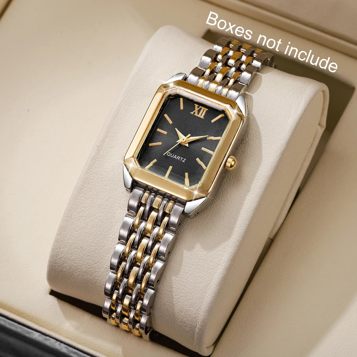 Fashion Mix Gold Women Quartz Watch Ladies Rectangle Roma Dial Wristwatch Reloj Mujer Girls Clock Gift (Without Box)