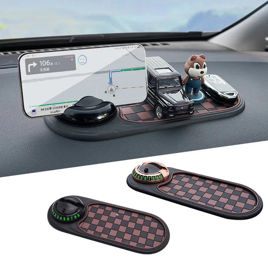 2 in 1 Car Phone Mount with Anti Slip Mat Dashboard Phone Holder 360-Degree Rotation Stable Smartphone Holder Universal