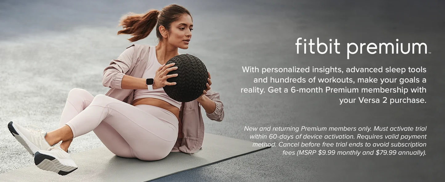 Fitbit Versa 2 Health and Fitness Smartwatch with Heart Rate, Music, Alexa Built-In, Sleep and Swim Tracking, Black/Carbon