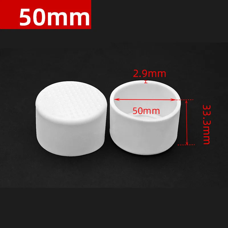 Round Rubber PVC Furniture Leg Caps 10mm/0.39in-50mm/1.97in White  Seal Stopper Pipe Covers Furniture Sofa Leg Pads Non-slip