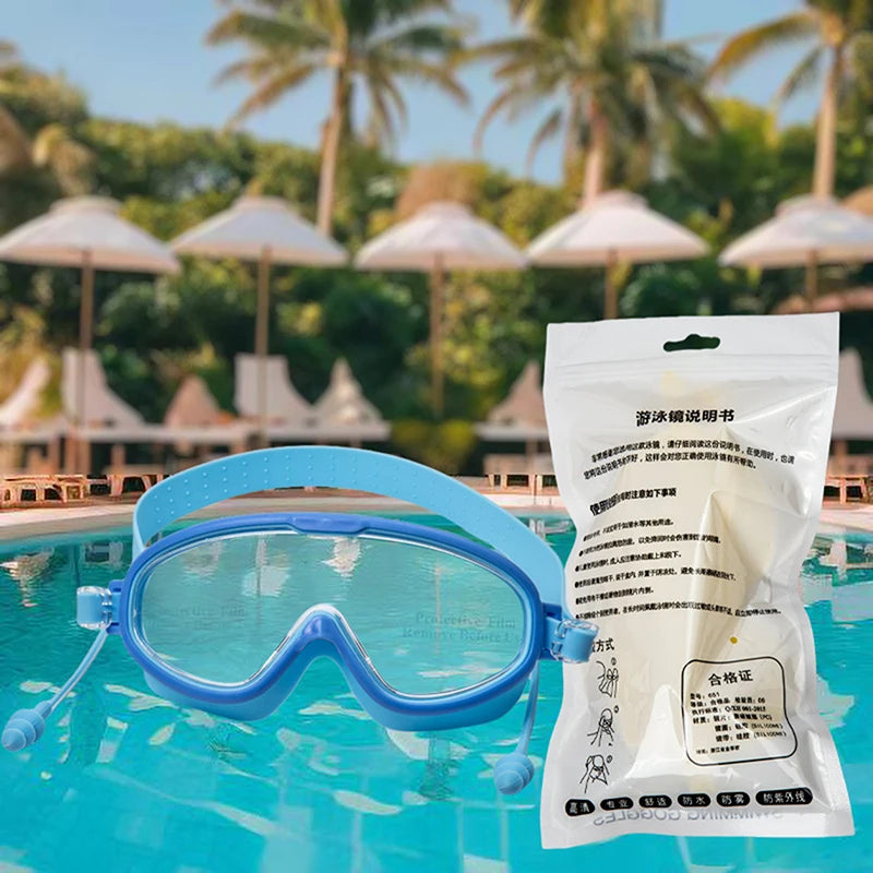 Hot！1 PC Large Frame Swimming Goggles For Kids High Quality Antifog Swim Glasses Waterproof HD Swim Eyewear Swim Equipment