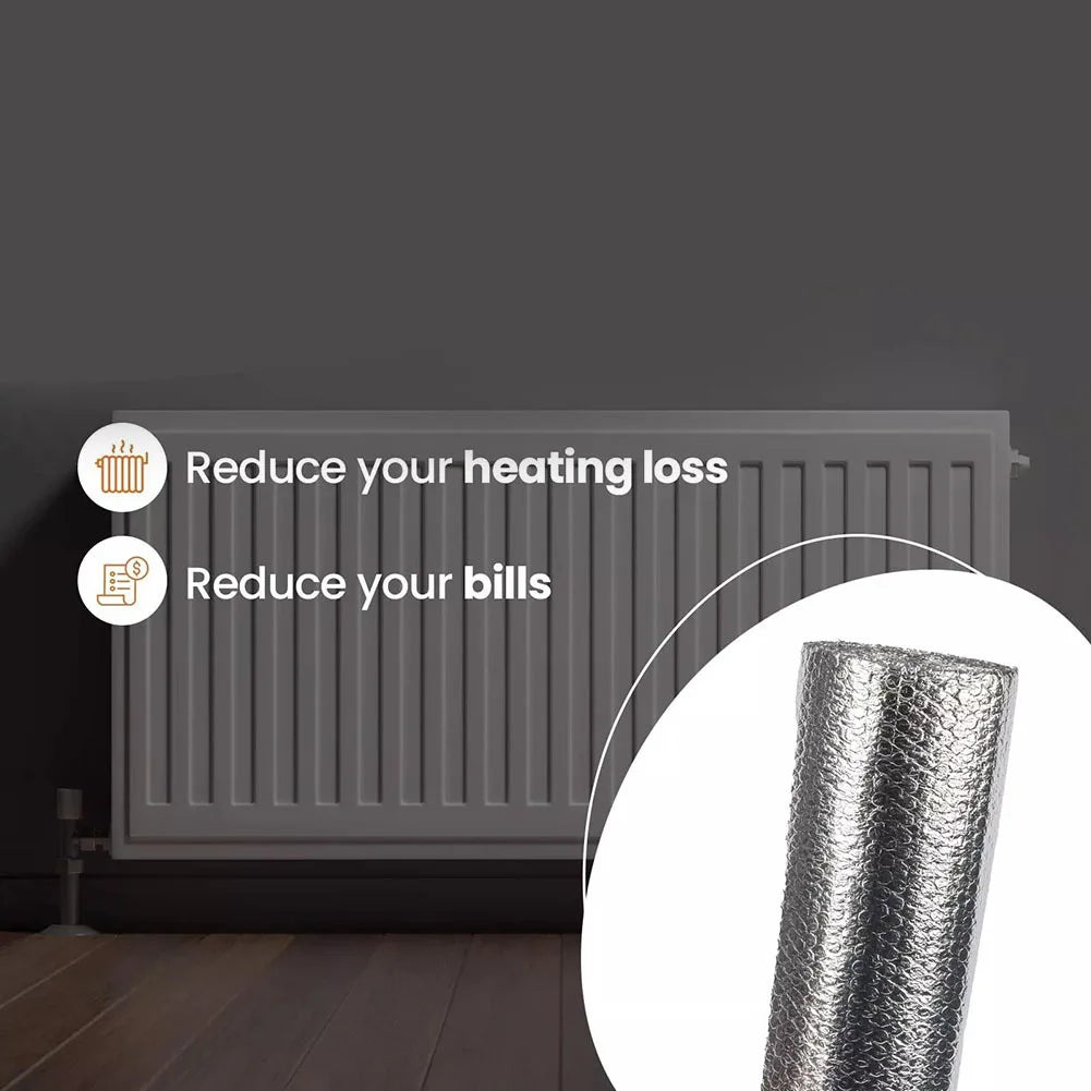Radiator Reflective Film Wall Sticker Radiator Insulation Foil 5mX60cm Double Sided Aluminum Foil Insulation Sheet For Home Heat