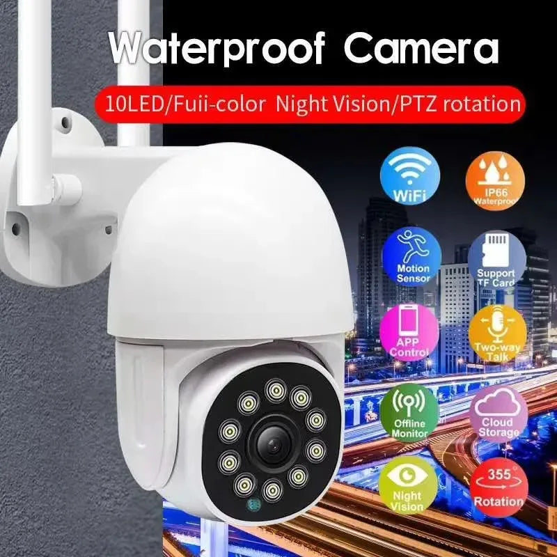 2MP 1080P Eseecloud APP  Full Color Wireless PTZ  IP Dome Camera AI Humanoid Motion Detection Home Security CCTV Monitor