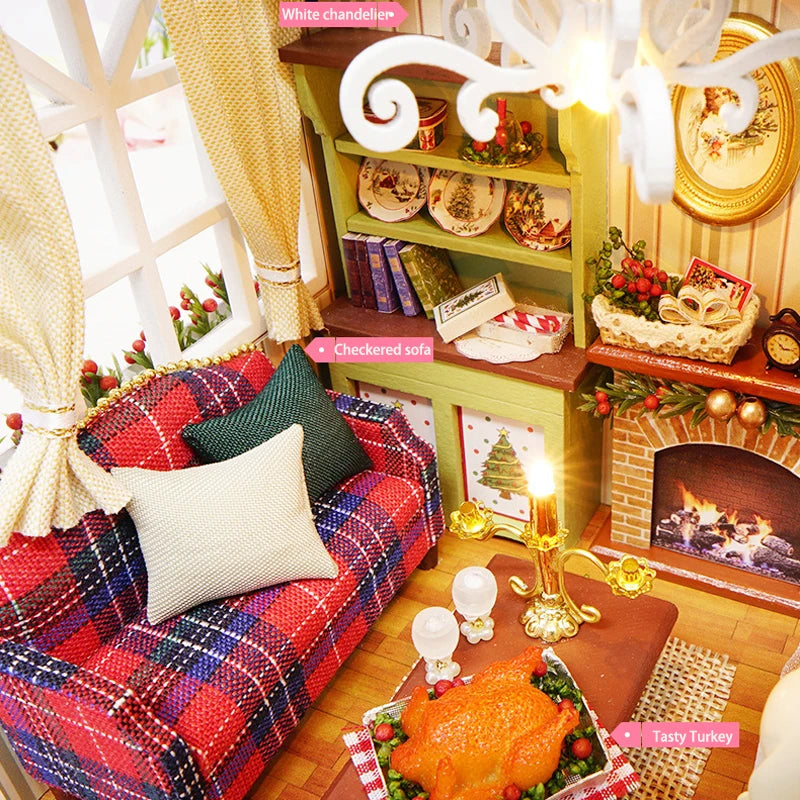DIY Miniature Dollhouse Kit Assemble Puzzle 3D Wooden House Room Craft With Furniture LED Lights For Friends Birthday Gift Toys