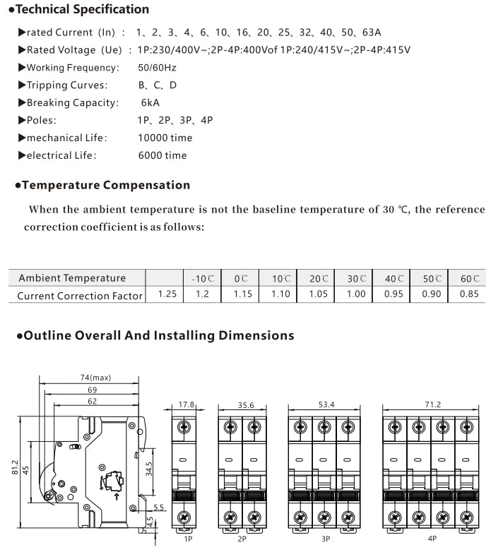 GEYA GYM10 AC MCB 2Pole 6A 10A 16A 20A 25A 32A 40A 50A 63A 220V/400V Mini Circuit Breaker C Curve 6KA CE CB Approved