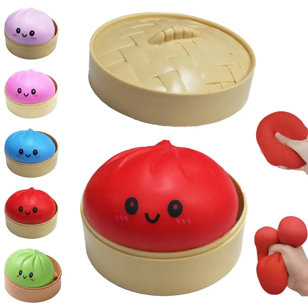 Colorful Dumpling Squishes Stress Balls Reusable Low Rebound Decompression Toys Dough Ball Unique Home Decoration Gifts