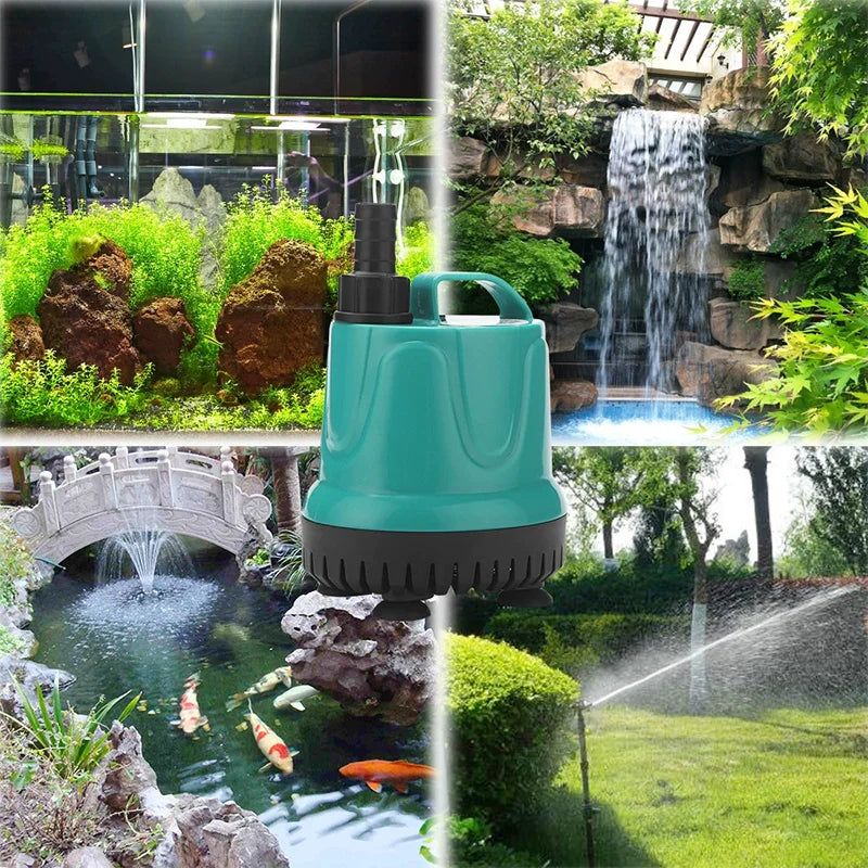 5/8/18/25/40/60/90W Fish Tank Bottom Suction Submersible Pump Bottom Filter Silent Suction Feces Change Pump Multi-function Pump