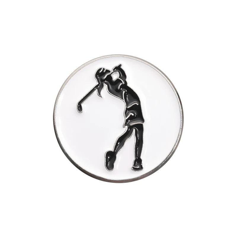 Magnetic Golf Ball Marker Hat Clips Funny Cartoon Print Accessories for Golf Cap Metal Decorative Jewelry Gift for Golf Lover
