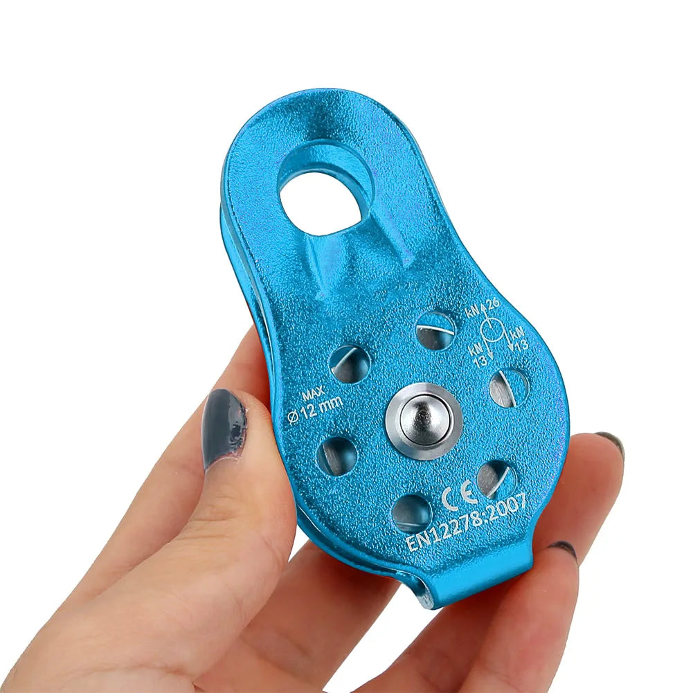 26KN Aluminium Alloy Heavy Duty Single Swivel Rope Pulley Block for 12mm Rope Climbing Pulley Pulley Wheel Single Swivel Pulley