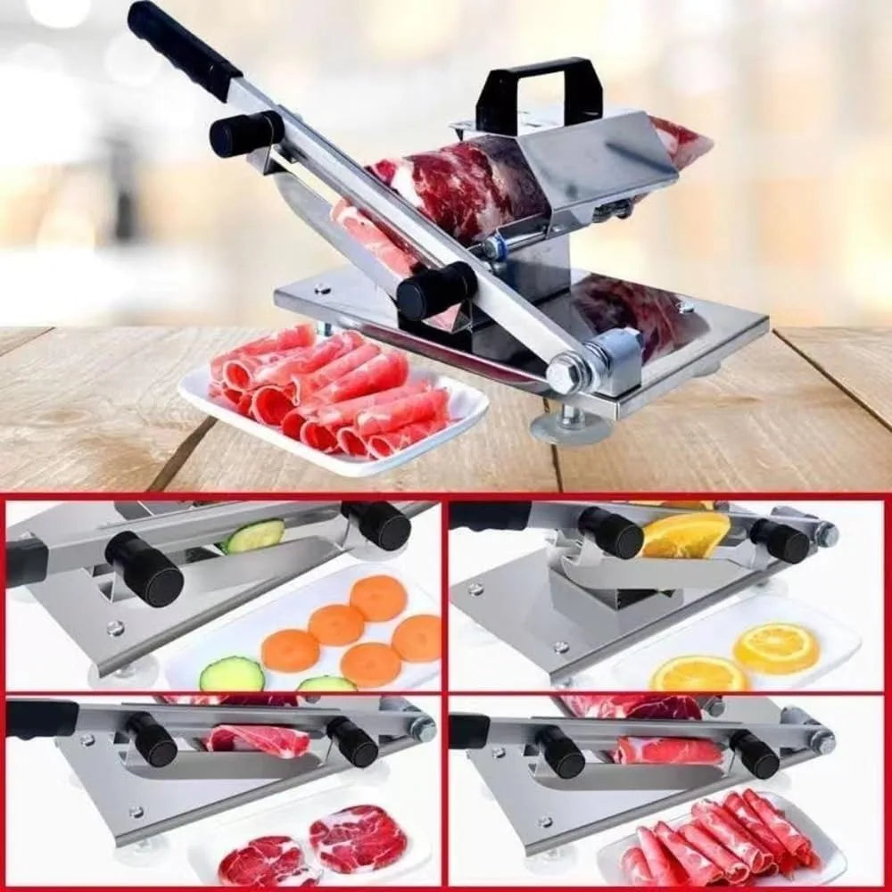 1pc Portable Manual For Slice Bone Cutting Knife Frozen Meat Slicing Knife Stainless Steel Household Vegetable Food Slicer
