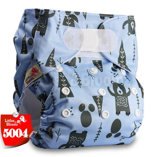 [Littles&Bloomz] Baby Washable Reusable Real Cloth STANDARD Hook-Loop Pocket Nappy Diaper Cover Wrap, suits Birth to Potty